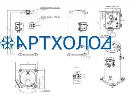 Компрессор спиральный RCZ180T4LB7CA (141R0436) Ридан