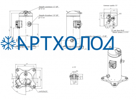Компрессор спиральный RCM26E5LB7CA (141R8663) Ридан
