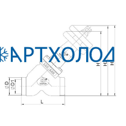 Запорный вентиль SVD-HS DN150 63 бар, прямоточный (комплектация с маховиком) Dofun