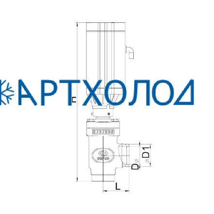 Электроприводной клапан DFMV-A DN15 (угловой)  Dofun