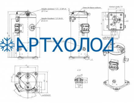 Компрессор спиральный RCL38E4LT8CA (141R9547) Ридан Компрессор спиральный RCL38E4LT8CA (141R9547) Ридан