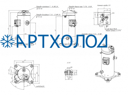 Компрессор спиральный RCL08E4LB9CA (141R9019) Ридан