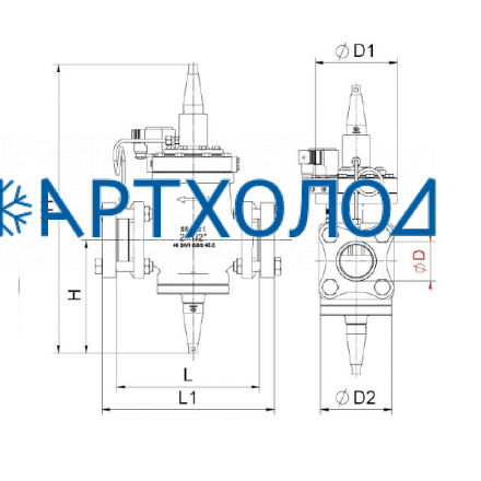 Дифференциальный сервоприводный клапан DPAV-1N DN65  (соленоид на открытие) Dofun