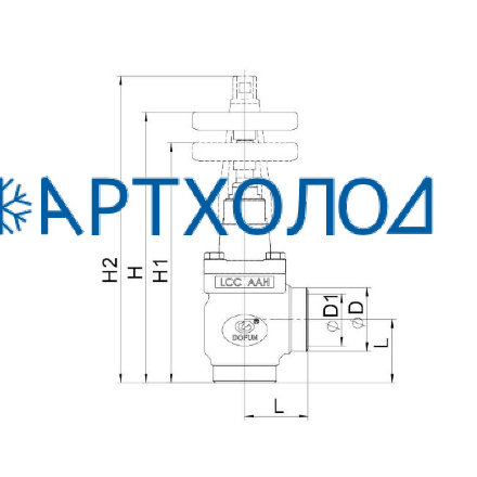 Обратно-запорный клапан SCV-A DN100 угловой (комплектация с защитным алюминиевым колпачком) Dofun