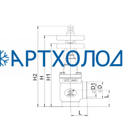 Запорный вентиль SVD-HA DN20 63 бар, угловой (комплектация с маховиком) Dofun