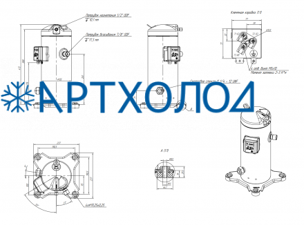 Компрессор спиральный RCM19E4LB7CA (141R8609) Ридан