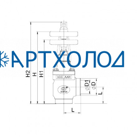 Запорный вентиль, материал нержавеющая сталь SSVD-A DN40 (угловой)  Dofun