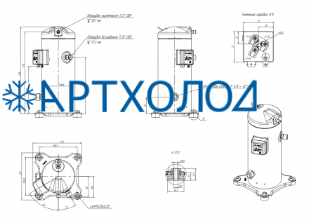 Компрессор спиральный RCM57E4LT7CA (141R8833) Ридан Компрессор спиральный RCM57E4LT7CA (141R8833) Ридан